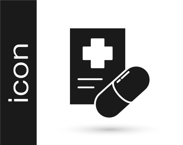 灰色医疗处方图标孤立在白色图片下载