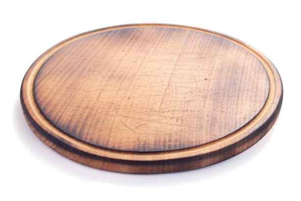 披萨切割木板孤立在白色图片下载