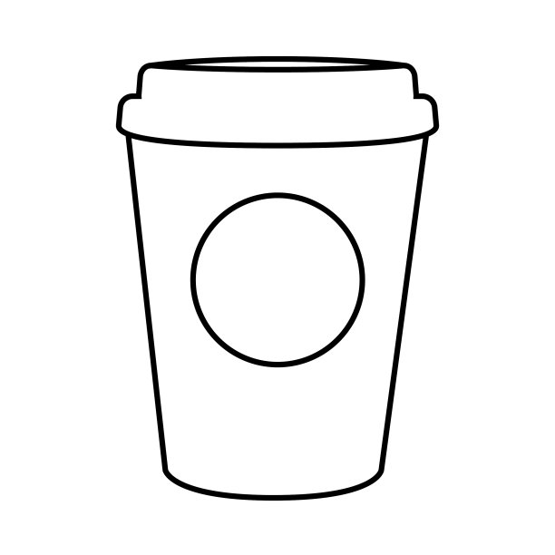 白色背景上的咖啡纸杯图标图片下载