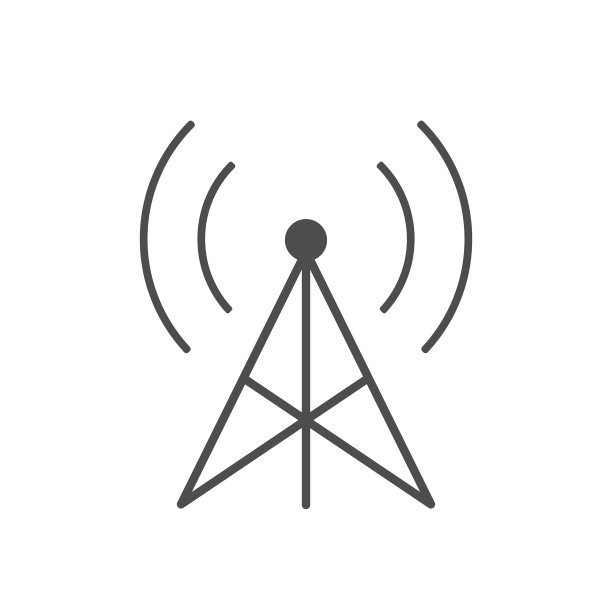 无线电发射塔图标在白色背景图片下载