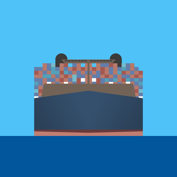 集装箱船在蓝色的海洋中航行图片下载