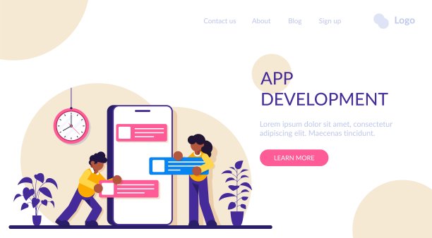 为网站和手机网站开发应用程序。着陆页模板。易于编辑和自定义。语音识别平面插图。图片下载