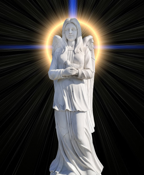 纪念碑的背景是一个天使的神秘之光图片下载