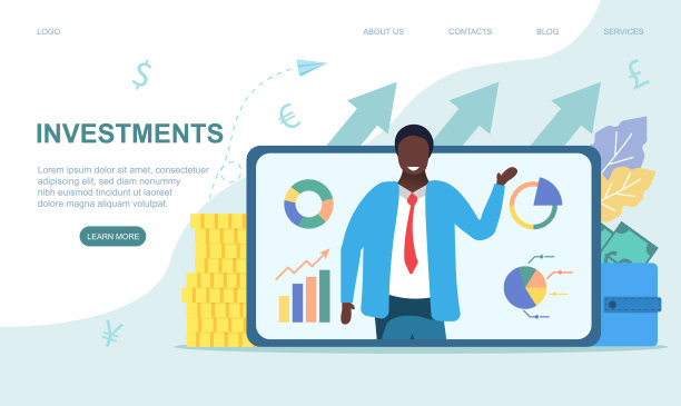 投资概念与一个男人解释图片下载