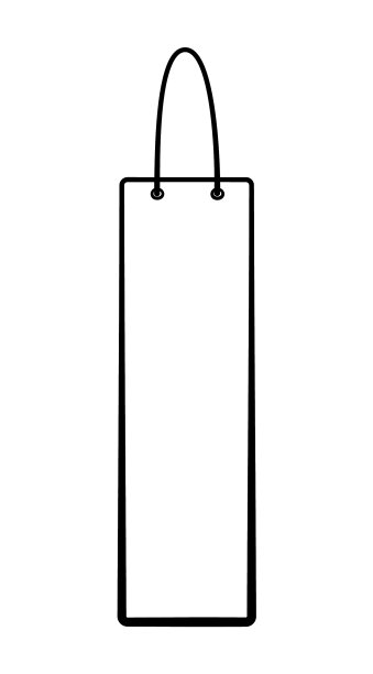 轮廓风格窄纸袋孤立图片下载