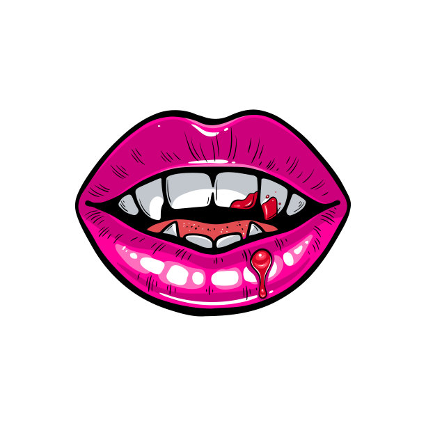 血腥的吸血鬼的嘴唇图片下载