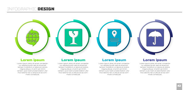 全球范围内，易碎玻璃，文件跟踪标记系统和雨伞。业务信息图模板。向量图片下载