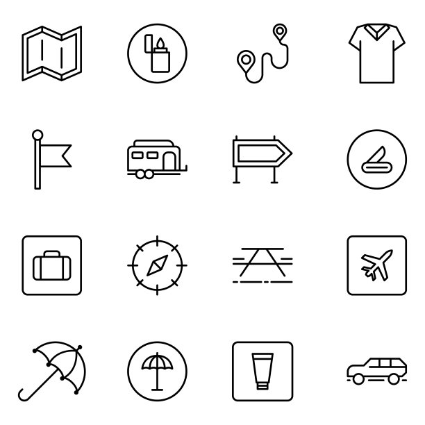 旅游系列图标图片下载