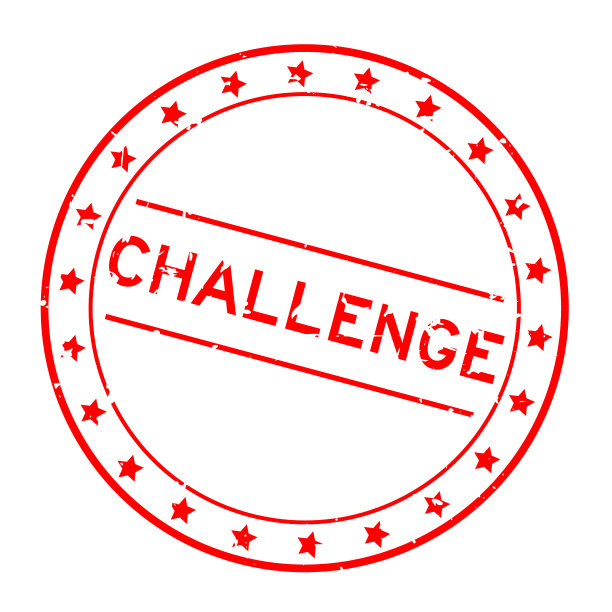 垃圾红色挑战字圆形橡皮印章印章上的白色背景图片下载