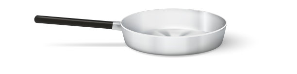 煎锅。钢制厨具，用于家庭和咖啡馆烹饪。空金属设备模板。为广告准备饭菜的现实用具。Vector孤立的炊具在白色背景上图片下载