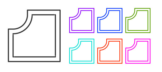黑线缝纫图案图标孤立在白色上图片下载