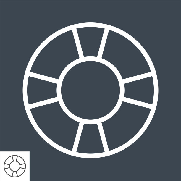 救生圈细线矢量图标图片下载