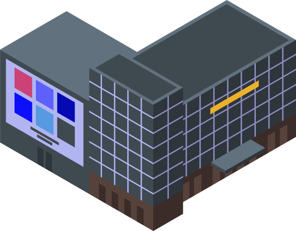 办公商场图标建筑等距风格图片下载