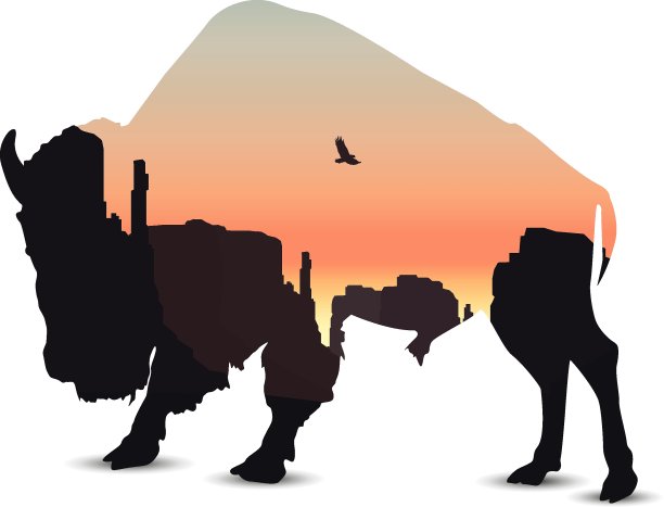 水牛剪影图片下载