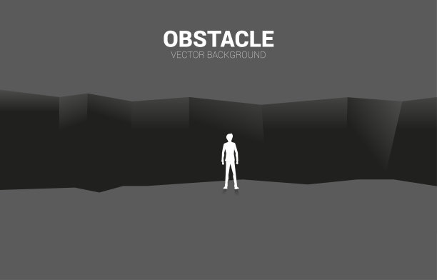 商人带着公文包的剪影走向深渊。图片下载