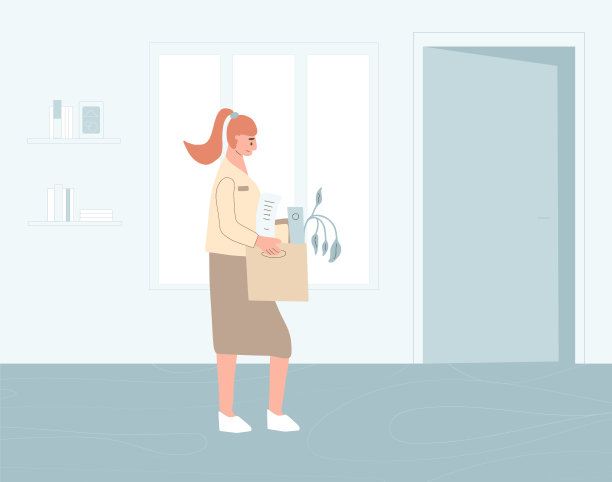 忽略字符。解雇的女人。矢量平面插图。图片下载