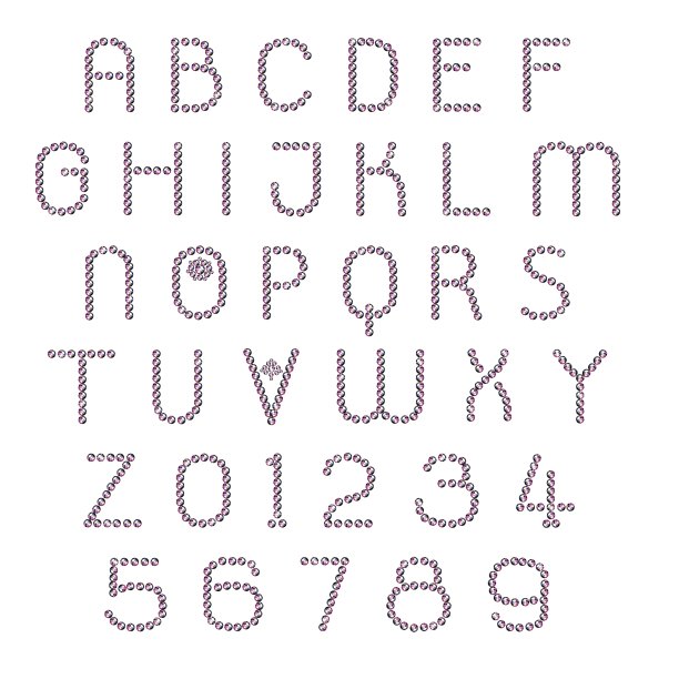 粉色钻石字母表图片下载