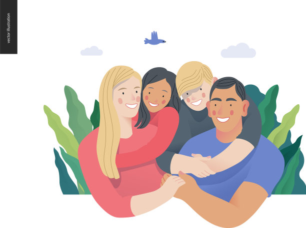 快乐的国际家庭，有孩子的家庭图片下载