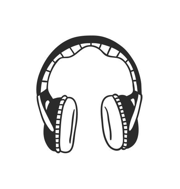 手绘内部对象白色背景图片下载