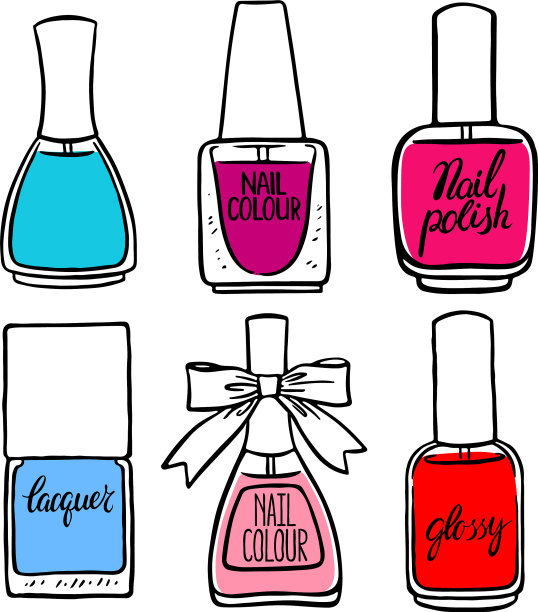 彩色素描指甲油图片下载