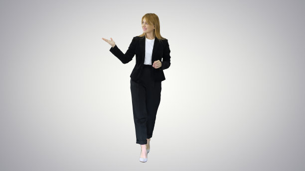 女主持人金发碧眼的女人边走边指图片下载