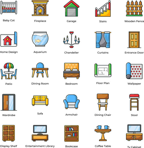 包装家具平面图标图片下载