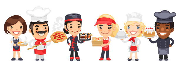 卡通餐饮专业人员图片下载