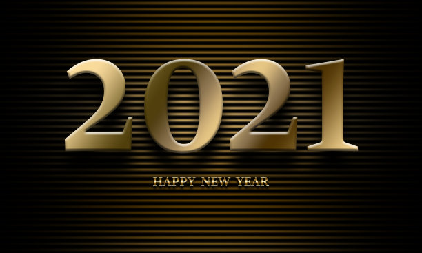 圣诞快乐，2021年新年快乐。黄金奢华数字配线。金色喜庆数字设计图片下载