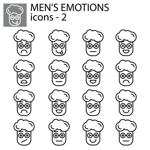 创意图标set - boy man emoticons set图片下载