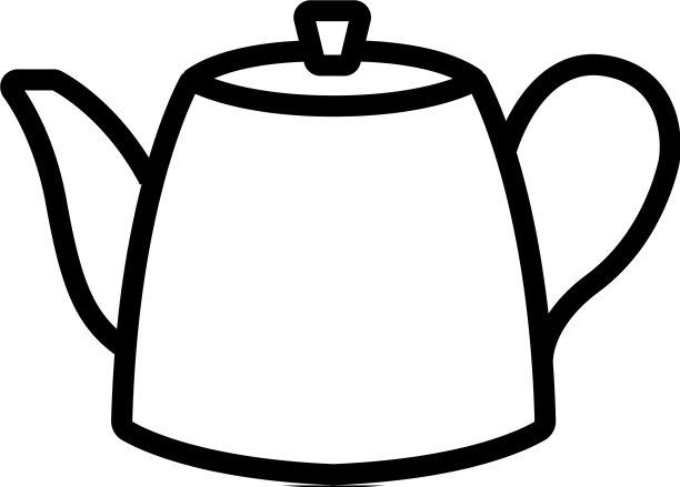陶瓷茶壶图标轮廓图片下载