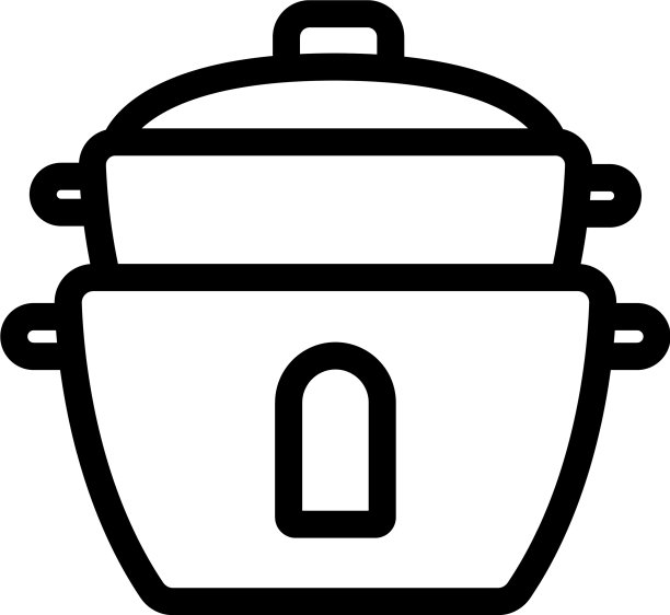 厨房双锅食物图标轮廓图片下载