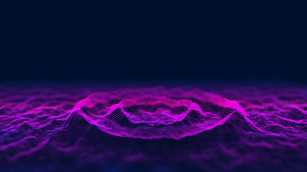 蓝色背景下的音乐抽象声波。数字均衡器的音乐。音乐背景均衡器概念。声波。振动动态壁纸图片下载