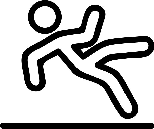 危险滑落图标轮廓图片下载