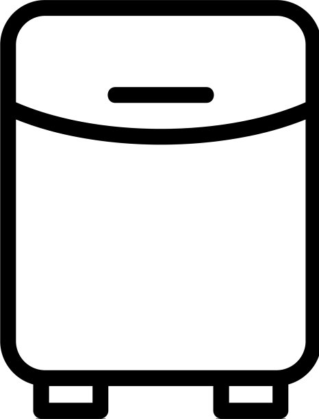 化妆冰箱背面视图图标轮廓图片下载