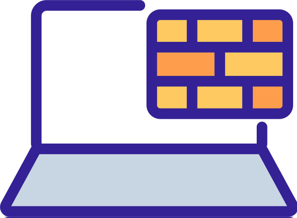 在笔记本电脑图标轮廓上建造砖墙图片下载