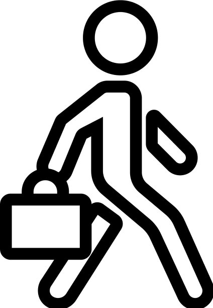 搬运工和工作手提箱图标图片下载