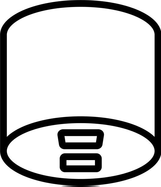 便携式椭圆形电源银行侧视图图标图片下载