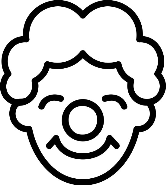 满意小丑面具图标轮廓图片下载