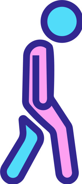 驼背行走的人图标轮廓图片下载