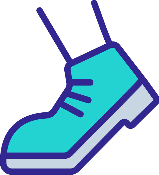 工作时脚上行走图标的轮廓图片下载