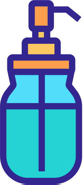 液体肥皂罐与分配器图标轮廓图片下载