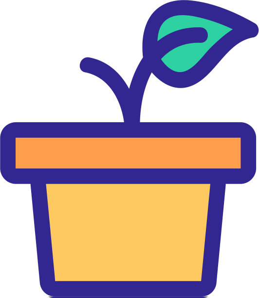 花盆中的小植物图标轮廓图片下载