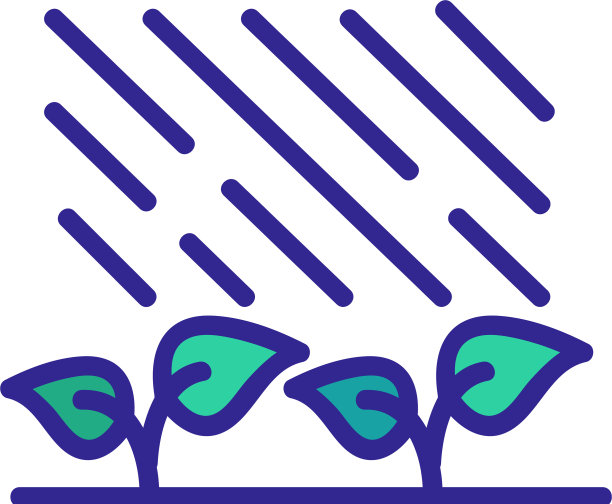 清雨花卉生长图标轮廓图片下载