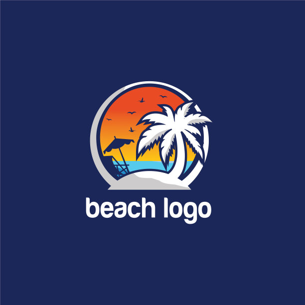 海滩上的标志设计图片下载