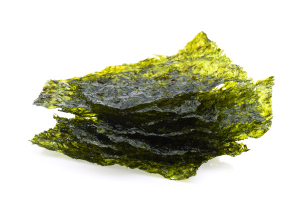 白色背景上孤立的海藻片图片下载