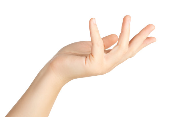 美丽的女性手孤立在白色的背景。图片下载