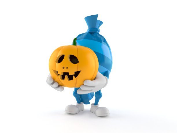 糖果人物拿着南瓜灯图片下载