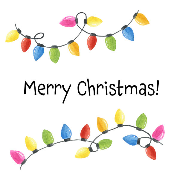 水彩圣诞五彩缤纷的节日花环。手绘水彩插图。图片下载