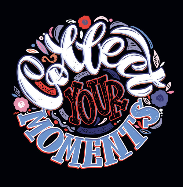 可爱的手绘涂鸦字母灵感引用。字体艺术海报，横幅，t恤设计。图片下载