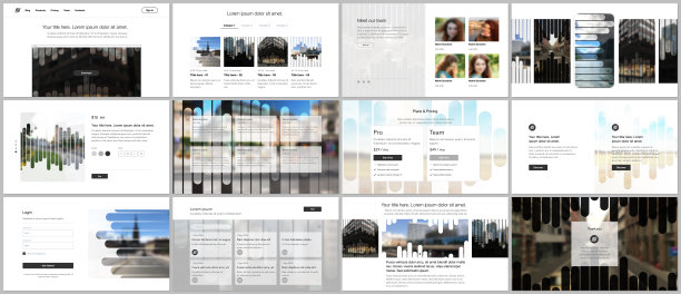 矢量模板的网站设计，演示文稿，投资组合。演示幻灯片、传单、传单、小册子、报告的模板。背景模板配线条，照片位置用于商业设计。图片下载